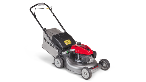 Honda lawnmower, front three quarter, right facing.