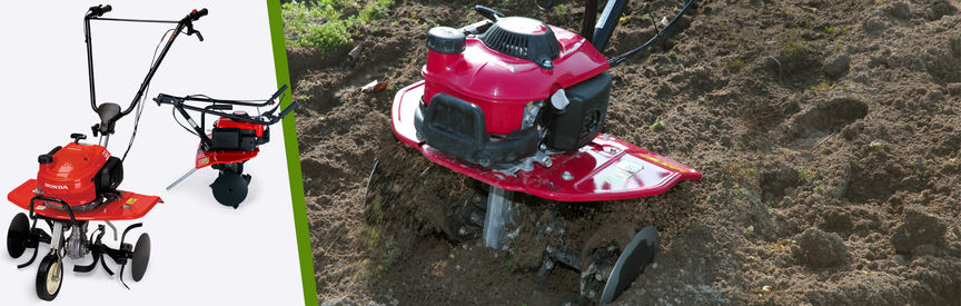 photos of mini honda tiller showcasing its digging power