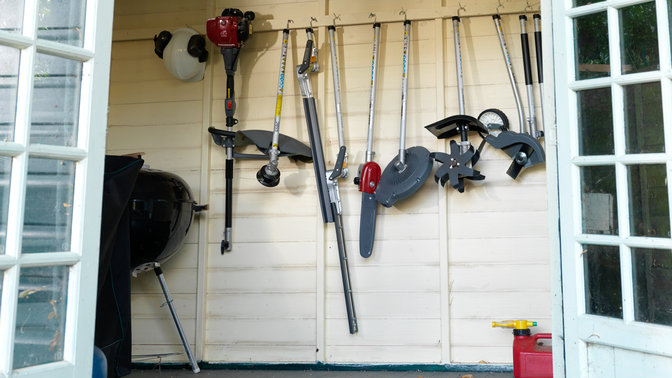 Honda Versatool attachment options, garden shed location.