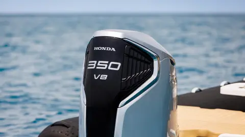 Close up of BF350 on the boat in sea location.