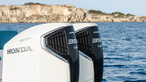 Close up of BF350 on the boat in sea location.