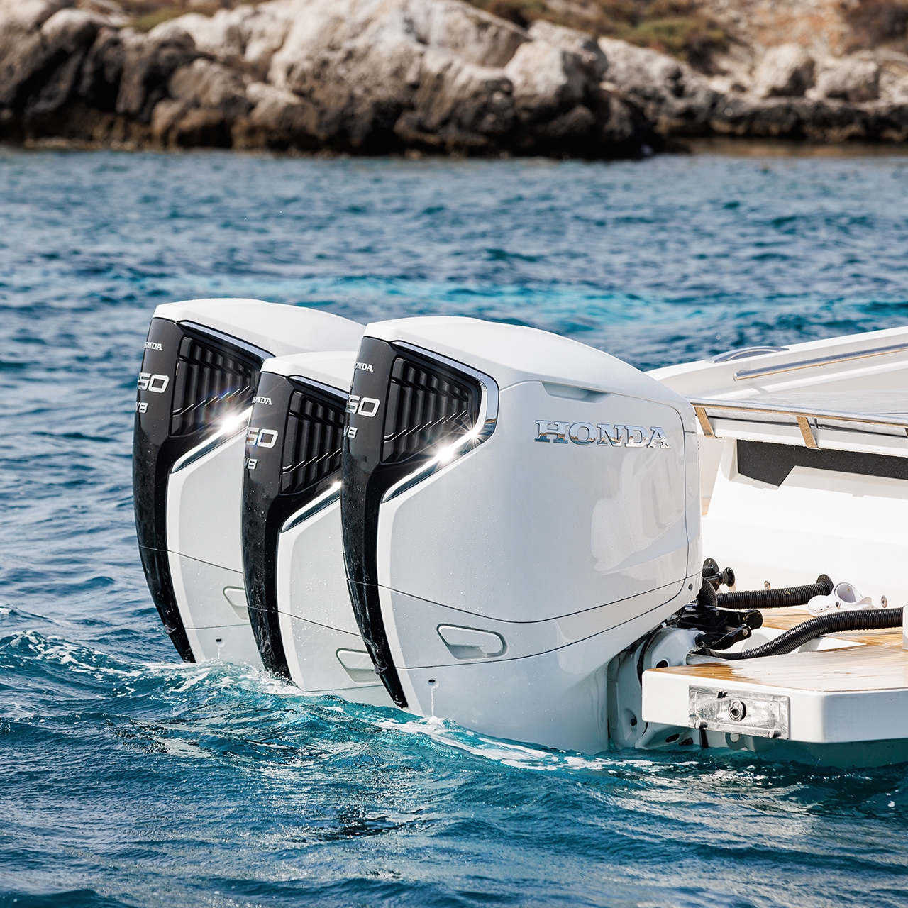 Close up of BF350 on the boat in sea location.