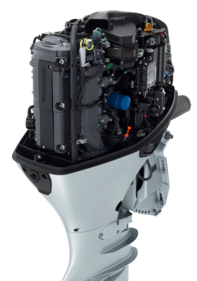 inside view of a honda outboard engine