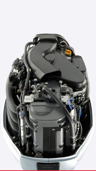 inside view of a honda outboard engine
