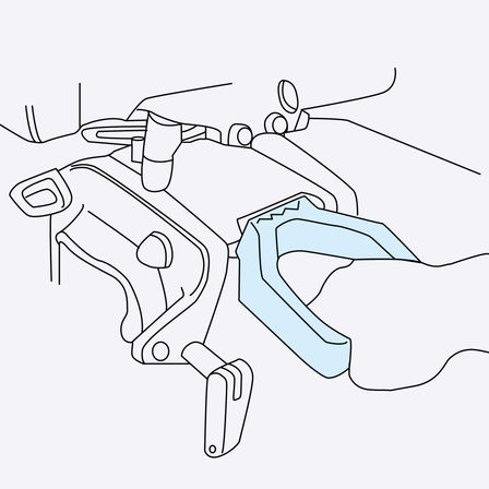 illustration of fold away handle feature of honda outboard engine