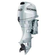 close up of honda 40 horsepower outboard motor