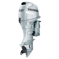 close up of honda 50 horsepower outboard motor