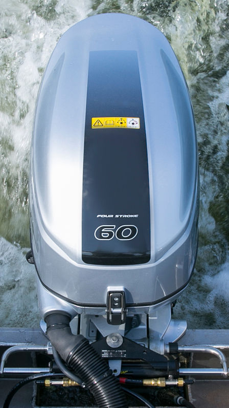 top view of a 60 horsepower honda outboard engine