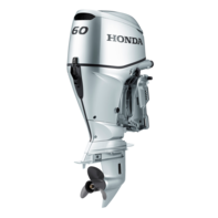 close up of honda 60 horsepower boat engine