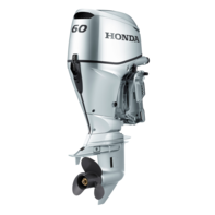 close up of honda 60 horsepower outboard motor