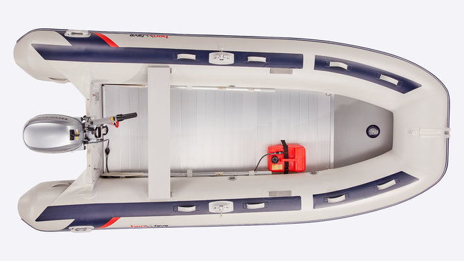 aerial view of honwave portable inflatable boat
