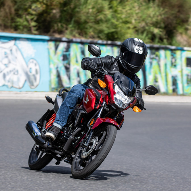 CB125F being ridden on the road