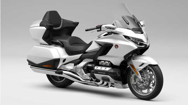 Side view of the Honda Gold Wing Tour in the studio.