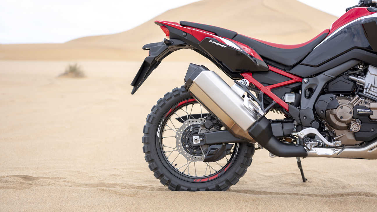 Honda Africa Twin, studio shot of rear wheel