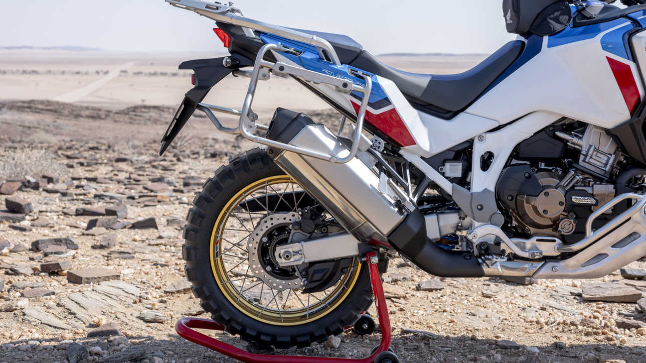 Honda Africa Twin Adventure Sports, close-up on rear wheel
