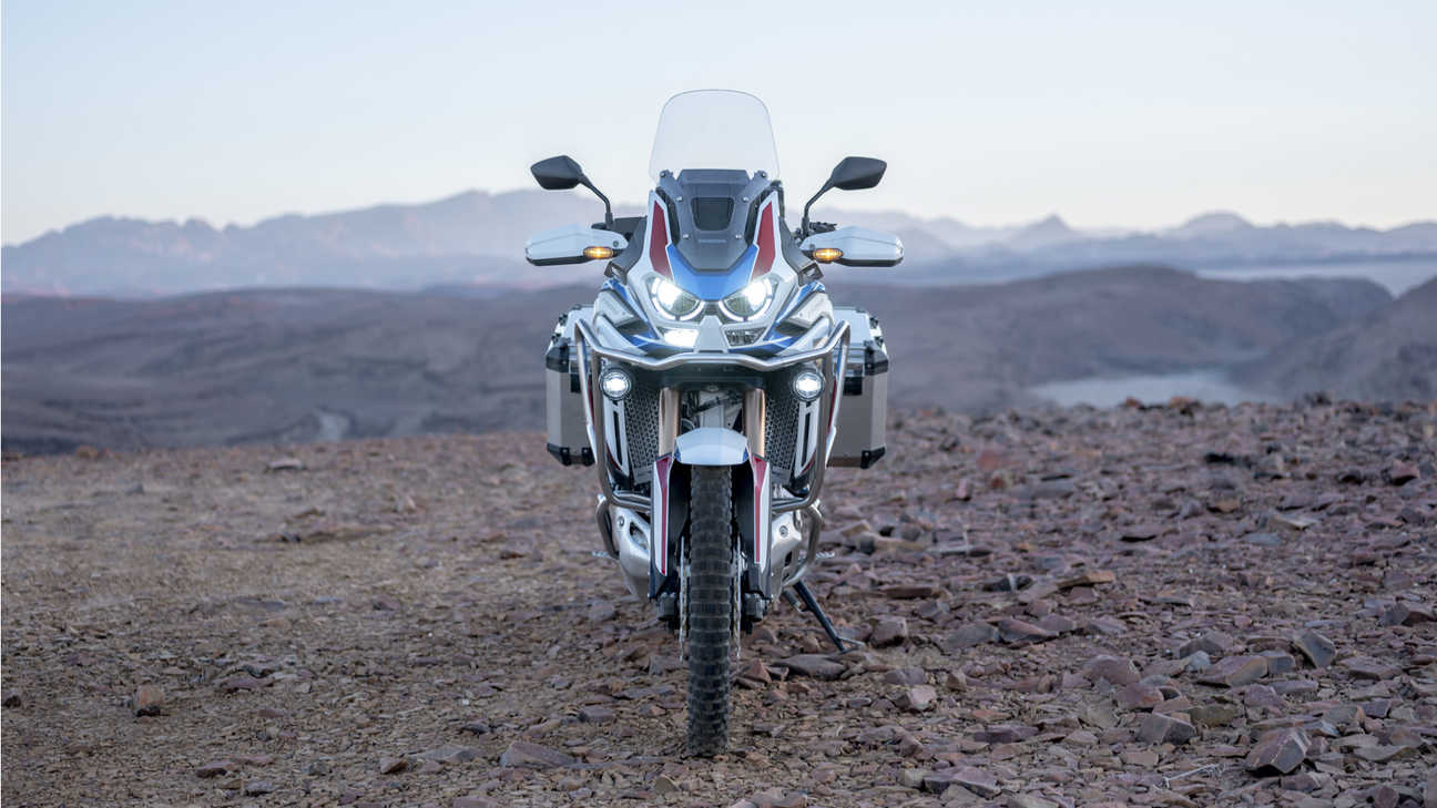 Honda Africa Twin Adventure Sports, front shot, headlights on