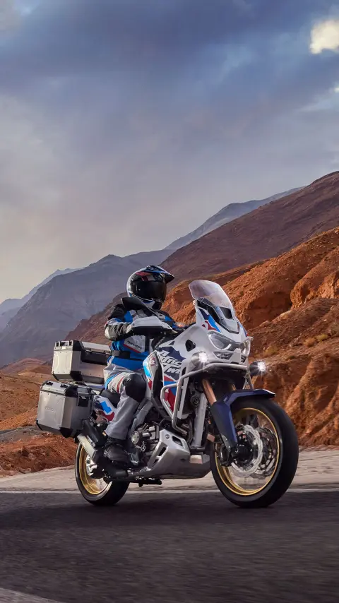 CRF1100 Africa Twin Adventure Sports in mountainous location.