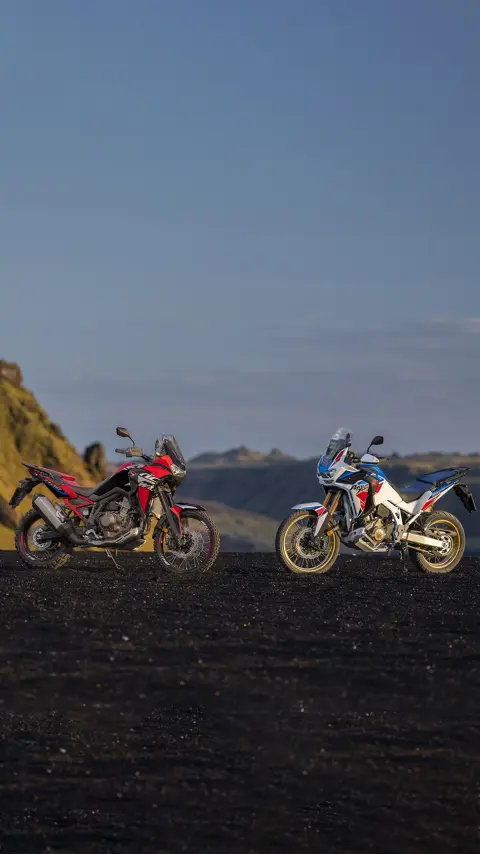 Africa Twin dynamic offroad image with rider