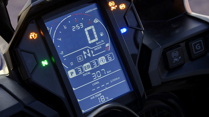 Close up Honda Africa Twin Adventure Sports dial.