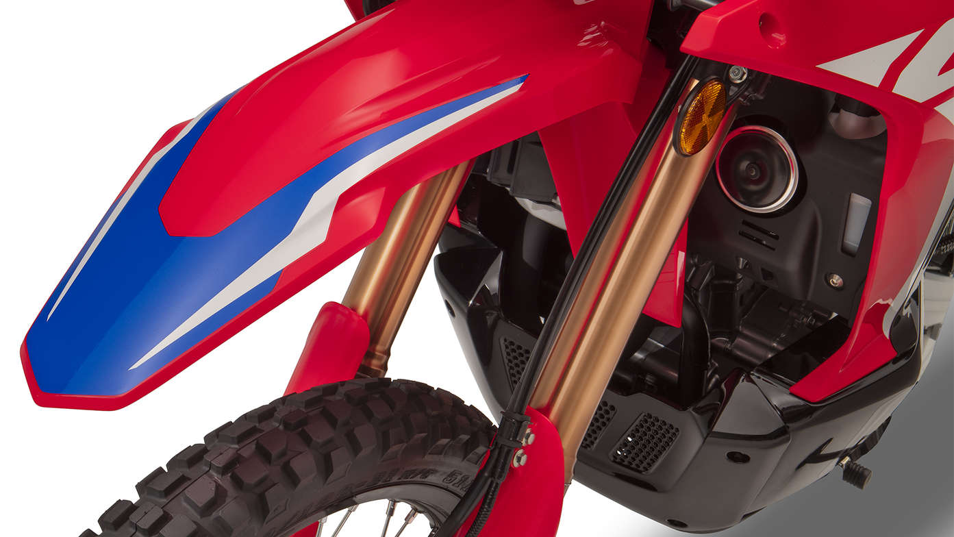 Honda CRF300 Rally Lighter weight, extra ground clearance and high-quality Showa suspension
