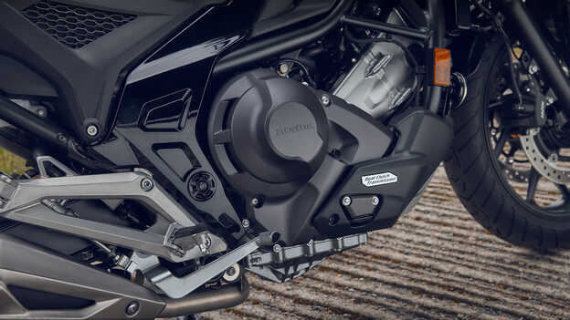 Close up shot of a 745cc 8-valve Parallel Twin-Cylinder Engine.