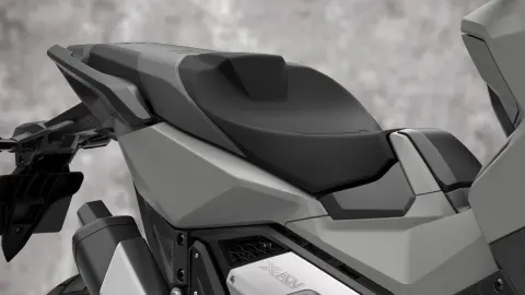 Close up of Honda X-ADV motorcycle seat.