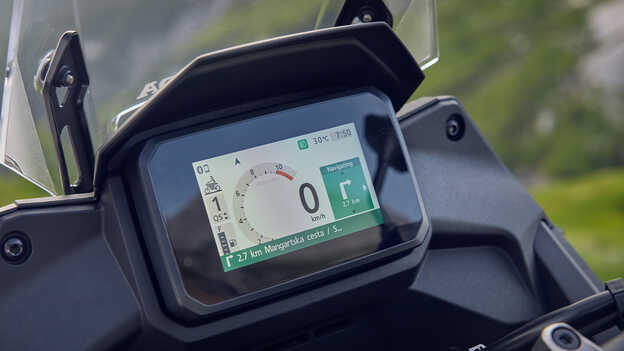 Close up of TFT display.