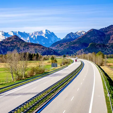 Highway at the european alps - near garmisch-partenkirchen