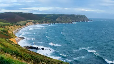 The Bay of Ecalgrain at the end of the day in France