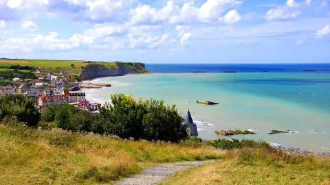 View over the D-day beaches at Arromanches les Bains, Normandy, France