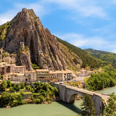 Sisteron in Provence - old town at the France