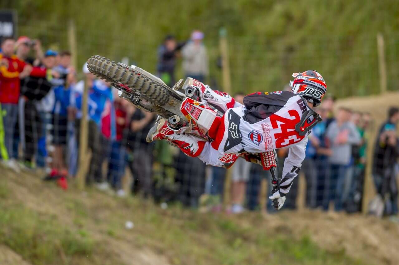 Tim Gajser jumping a Honda CRF450R