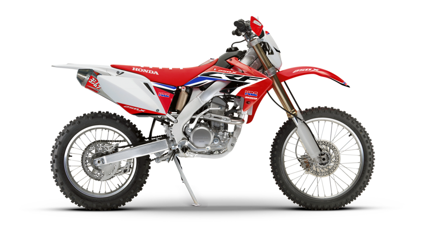 Side on, right-facing red CRF250X.
