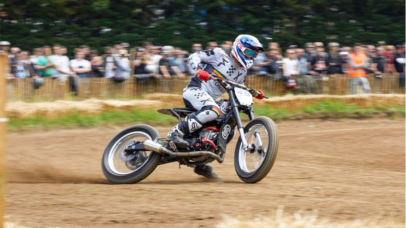 CRF450 Flat Tracker on track.