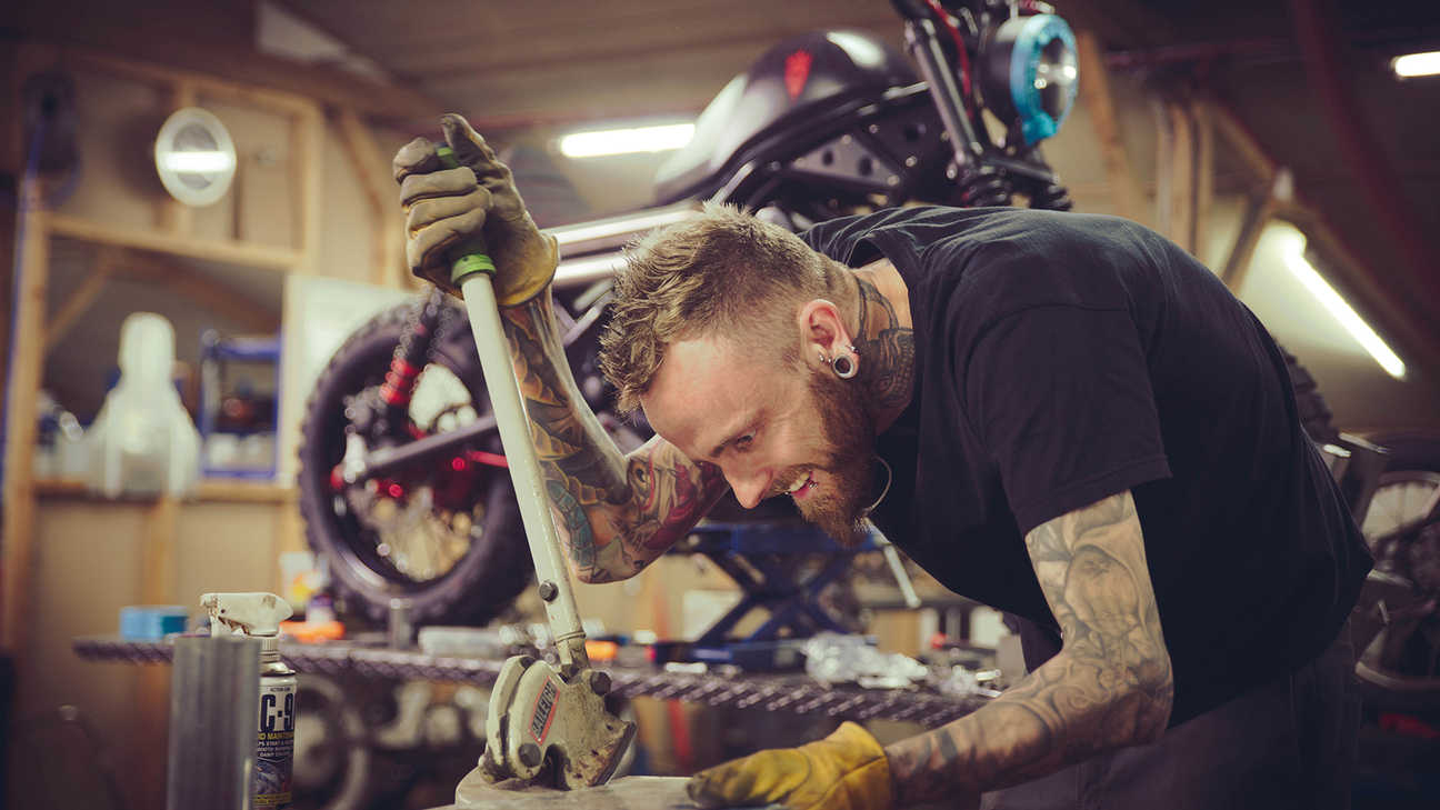 Russ Brown creating some bespoke parts.