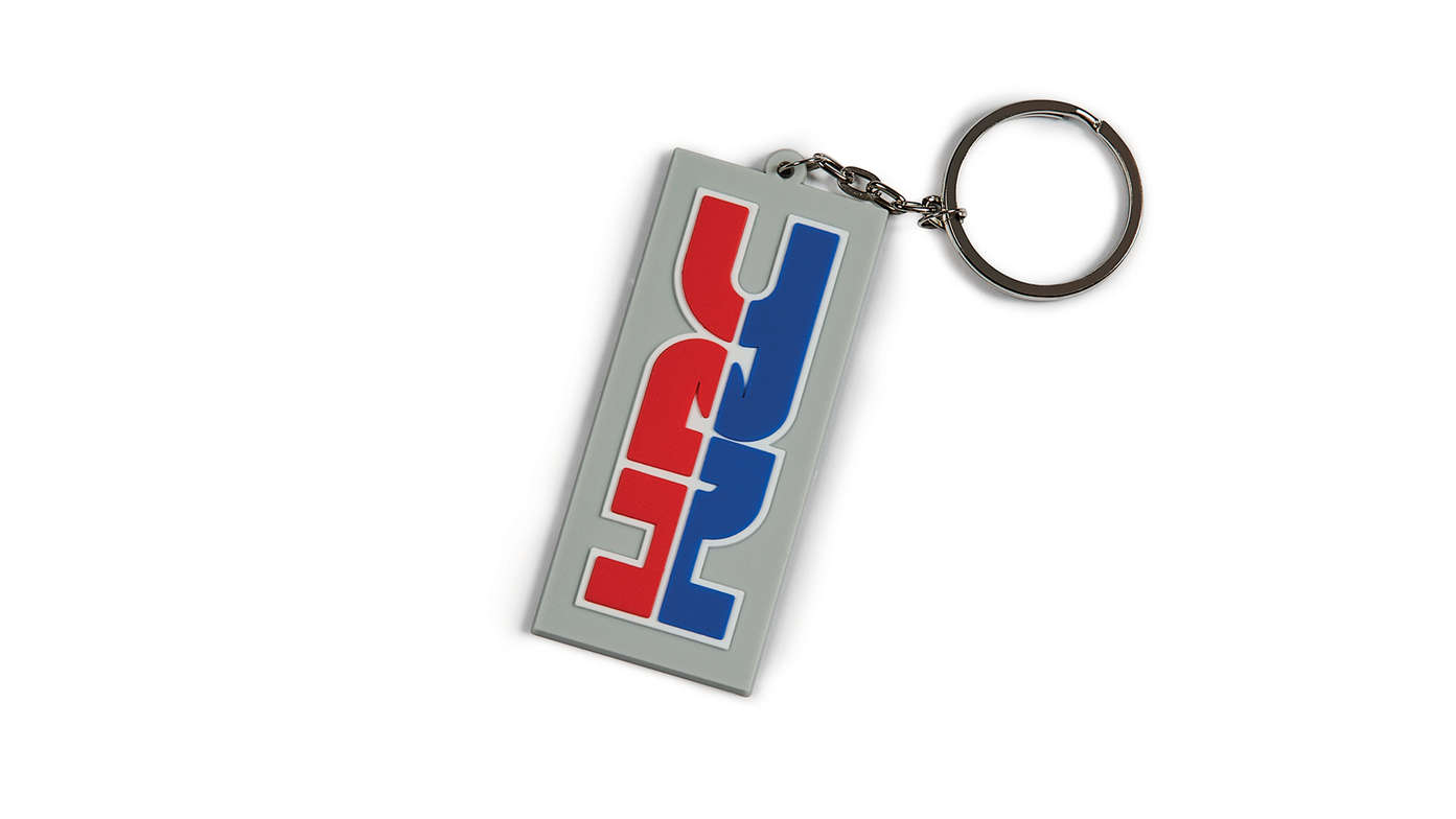 Grey Honda HRC Keyring with HRC colours and Honda racing corporation logo.