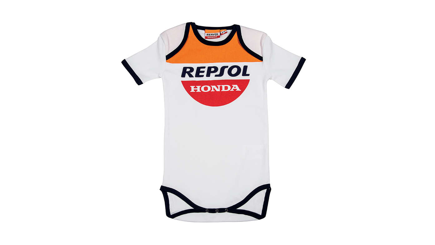 Honda Repsol Babygro with Honda MotoGP colours and Repsol logo.
