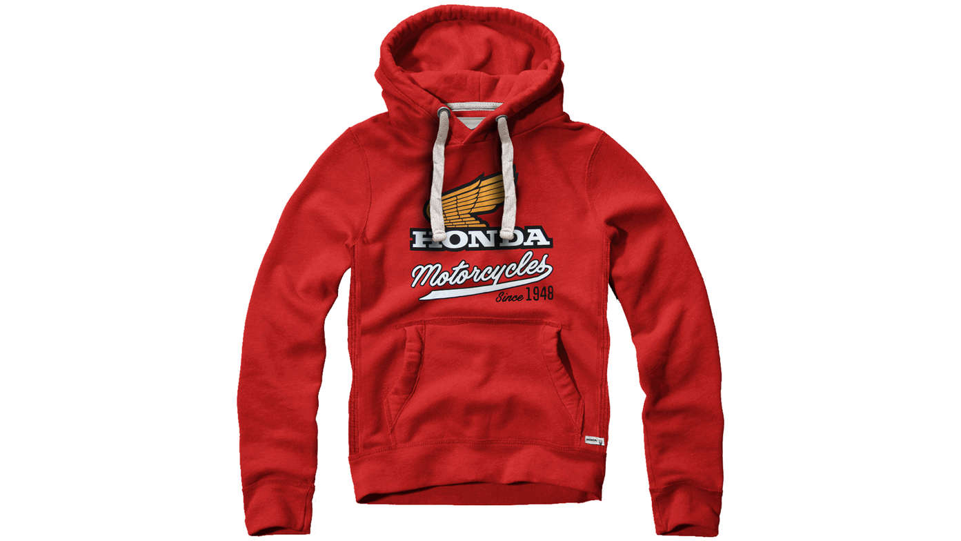 Red vintage Honda hoodie. 