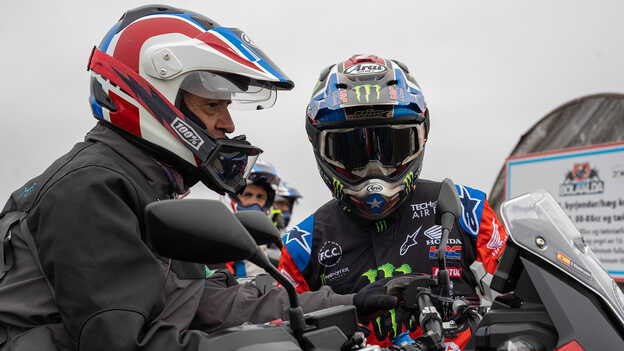 Africa Twin Motorcycle setup with HRC Rider.