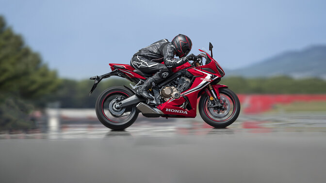 Honda CBR650R on a racetrack