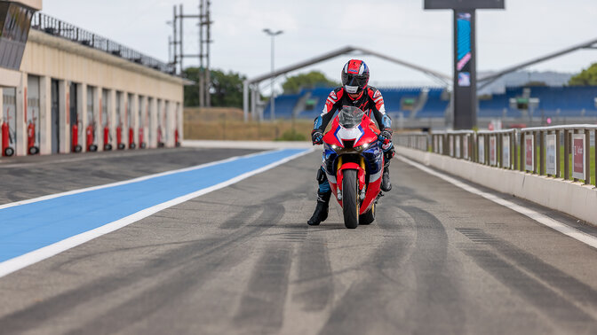 Honda CBR1000RR-R Grand Prix Red static on race track