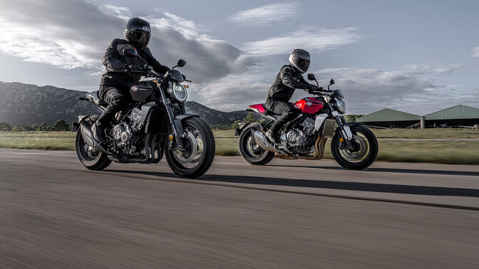 Honda C1000R with riders on road