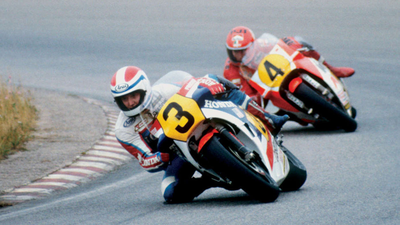 2x MotoGP racers - Freddie Spencer and Kenny Roberts.