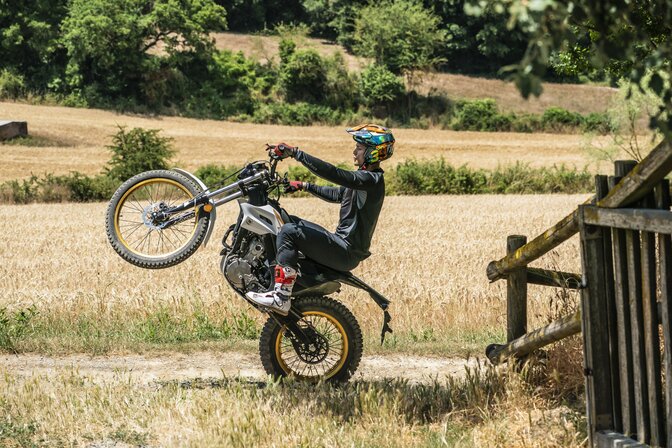 Toni Bou performing a stoppie