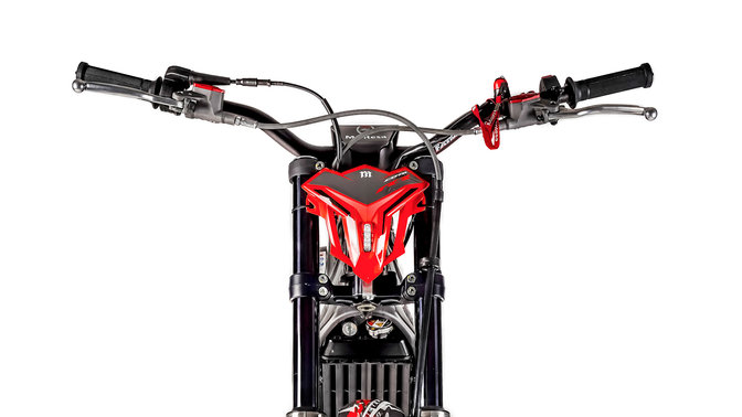 Close up of Honda Montesa Cota 4RT 301RR handlebars from front.