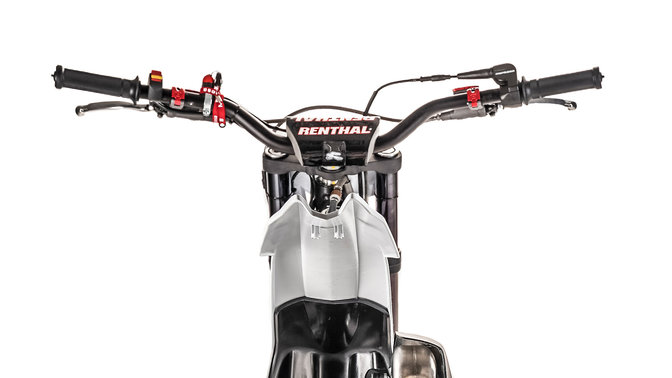 Close up of Honda Montesa Cota 4RT 301RR race replica handlebars from rear.