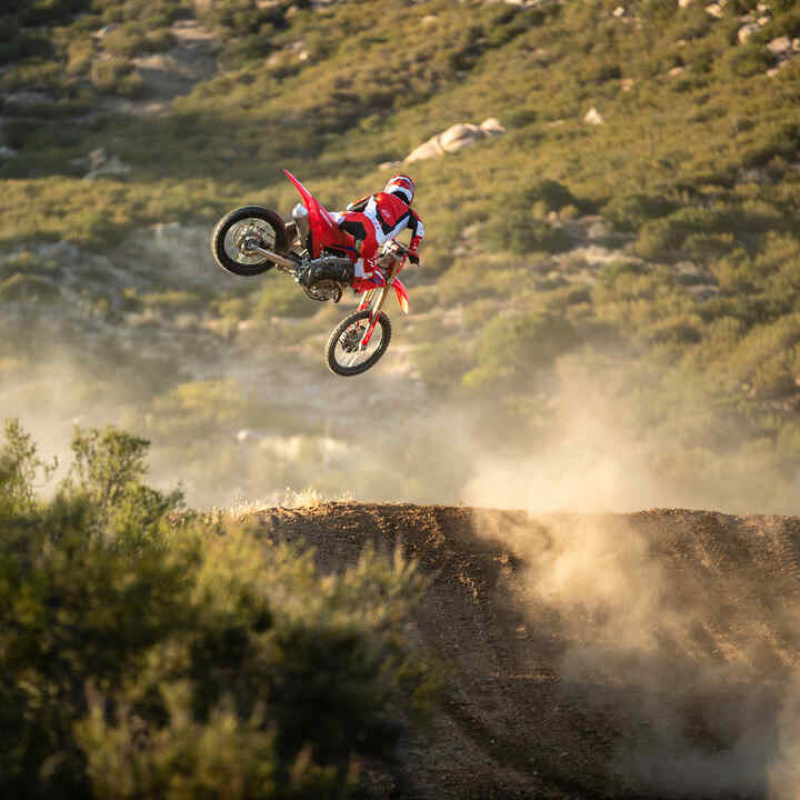 Honda CRF250R on jump off road