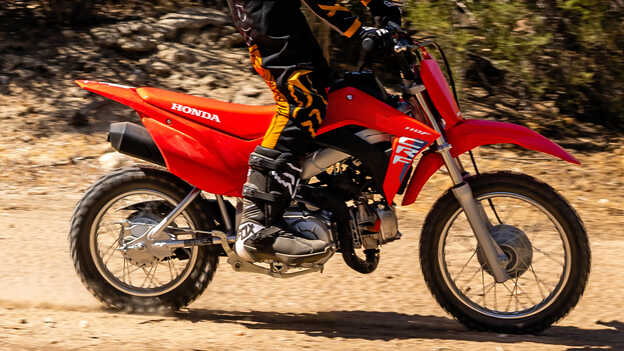 CRF110F Twin spar steel frame and reinforced swingarm