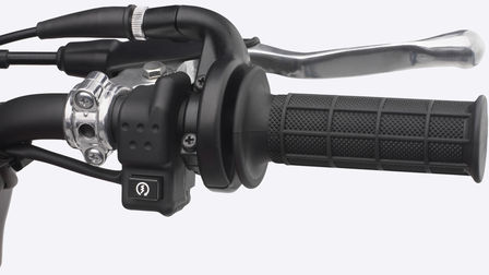 Close-up of throttle handle.