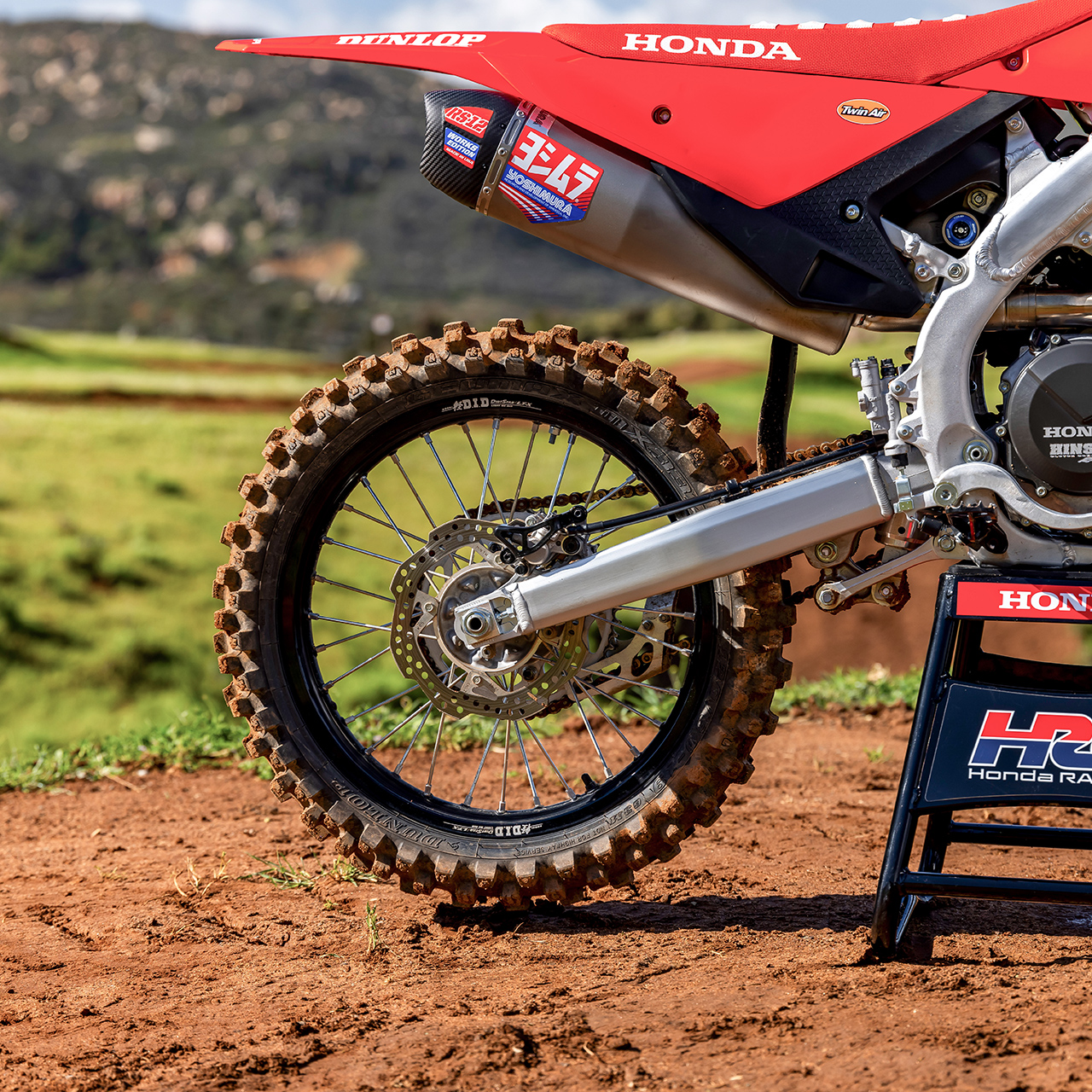 CRF450R on track with motorcross rider